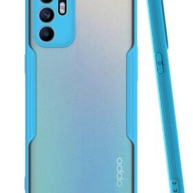 Oppo Reno 6 Kılıf Platin Silikon - Mavi-(5796)