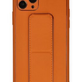 iPhone 11 Pro Kılıf Coco Deri Standlı Kapak - Turuncu-(5796)