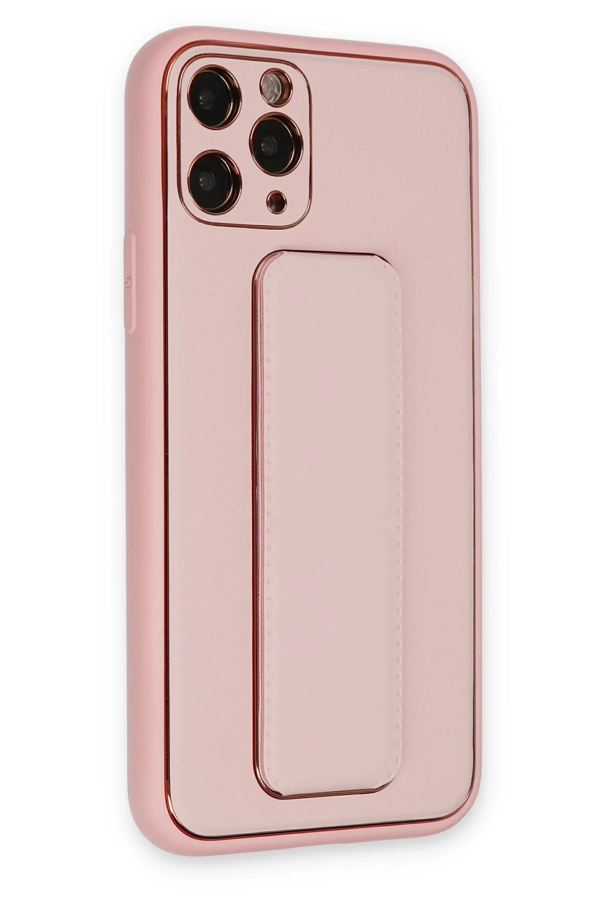 iPhone 11 Pro Max Kılıf Coco Deri Standlı Kapak - Pembe-(5796) - Görsel 2