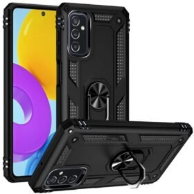 Samsung Galaxy M52 5G Kılıf Sofya Yüzüklü Silikon Kapak - Siyah-(5796)