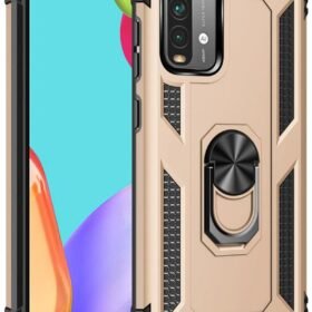 Xiaomi Redmi 9T Kılıf Sofya Yüzüklü Silikon Kapak - Gold-(5796)