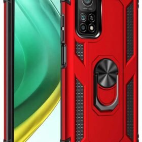 Xiaomi Mi 10T Pro Kılıf Sofya Yüzüklü Silikon Kapak - Kırmızı-(5796)