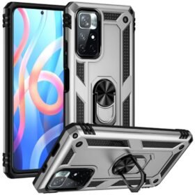 Xiaomi Redmi Note 11T Kılıf Sofya Yüzüklü Silikon Kapak - Gümüş-(5796)