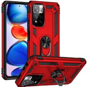 Xiaomi Redmi Note 11 Pro Plus 5G Kılıf Sofya Yüzüklü Silikon Kapak - Kırmızı-(5796)