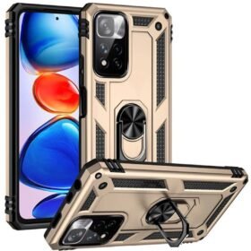 Xiaomi Redmi Note 11 Pro Plus 5G Kılıf Sofya Yüzüklü Silikon Kapak - Gold-(5796)