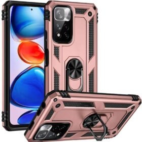 Xiaomi Redmi Note 11 Pro Plus 5G Kılıf Sofya Yüzüklü Silikon Kapak - Rose-(5796)