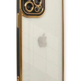 iPhone 12 Pro Kılıf Liva Lens Silikon - Siyah-(5796)