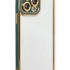 iPhone 13 Pro Kılıf Liva Lens Silikon - Yeşil-(5796)