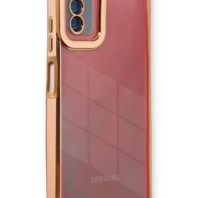 Samsung Galaxy A03S Kılıf Liva Lens Silikon - Rose-(5796)