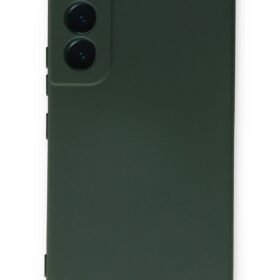Samsung Galaxy S22 Plus Kılıf Nano içi Kadife Silikon - Koyu Yeşil-(5796)
