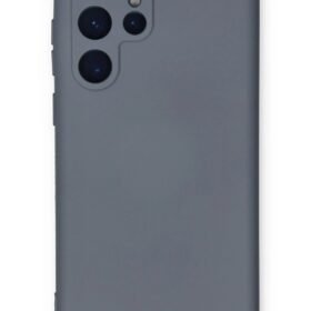 Samsung Galaxy S22 Ultra Kılıf Nano içi Kadife Silikon - Gri-(5796)