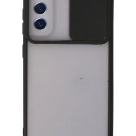 Samsung Galaxy S21 FE Kılıf Palm Buzlu Kamera Sürgülü Silikon - Siyah-(5796)