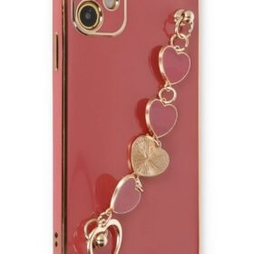 iPhone 12 Kılıf Esila Silikon - Kırmızı-(5796)