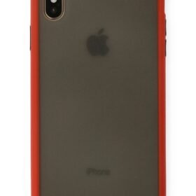 iPhone XS Max Kılıf Montreal Silikon Kapak - Kırmızı-(5796)