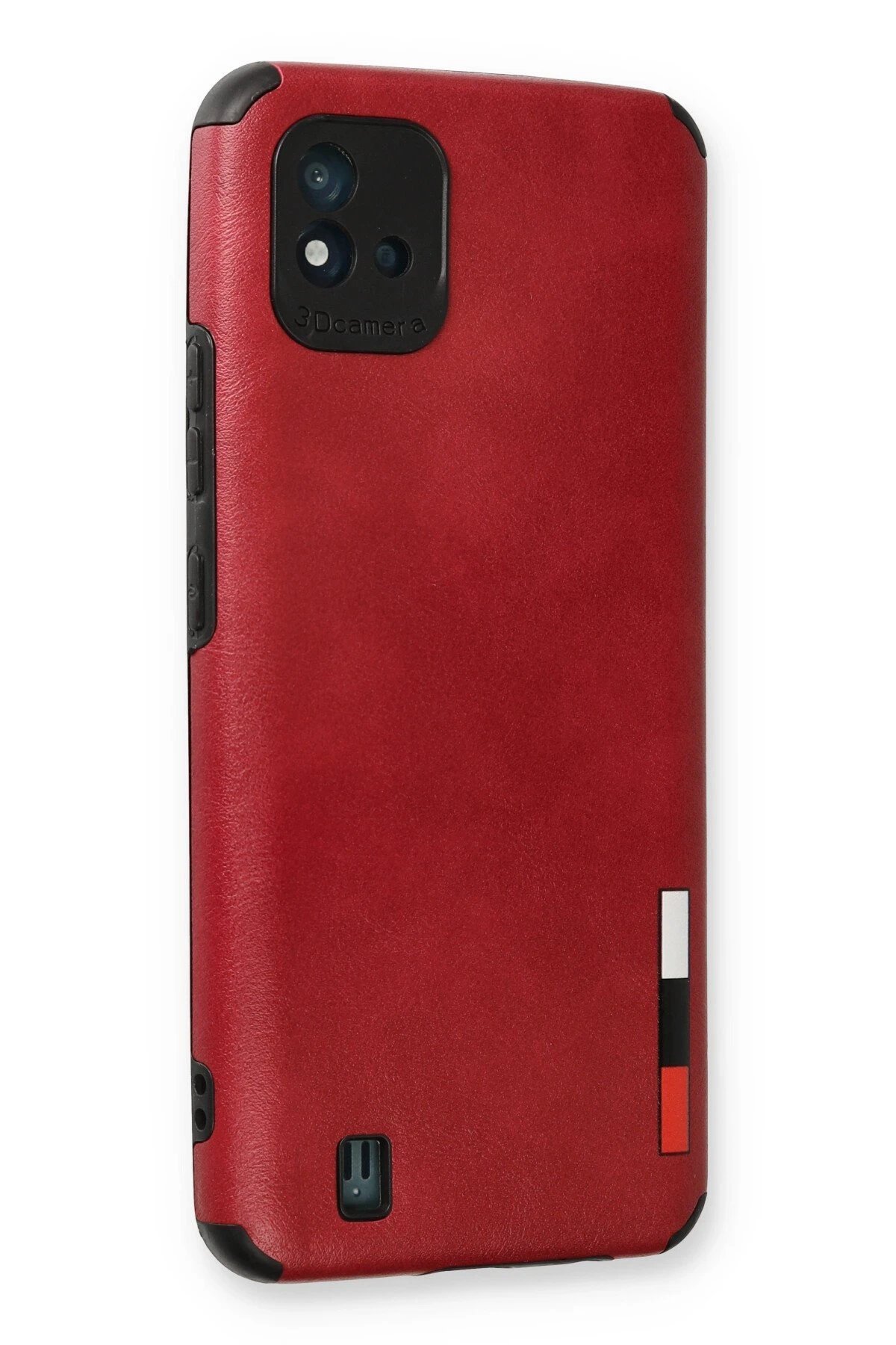 Realme C11 2021 Kılıf Loop Deri Silikon - Kırmızı-(5796) - Görsel 2