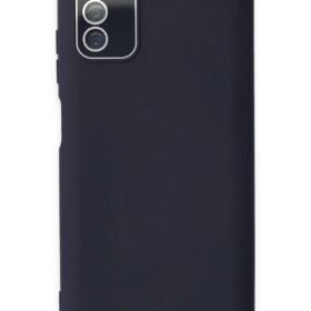 Samsung Galaxy A03S Kılıf Lansman Glass Kapak - Lacivert-(5796)