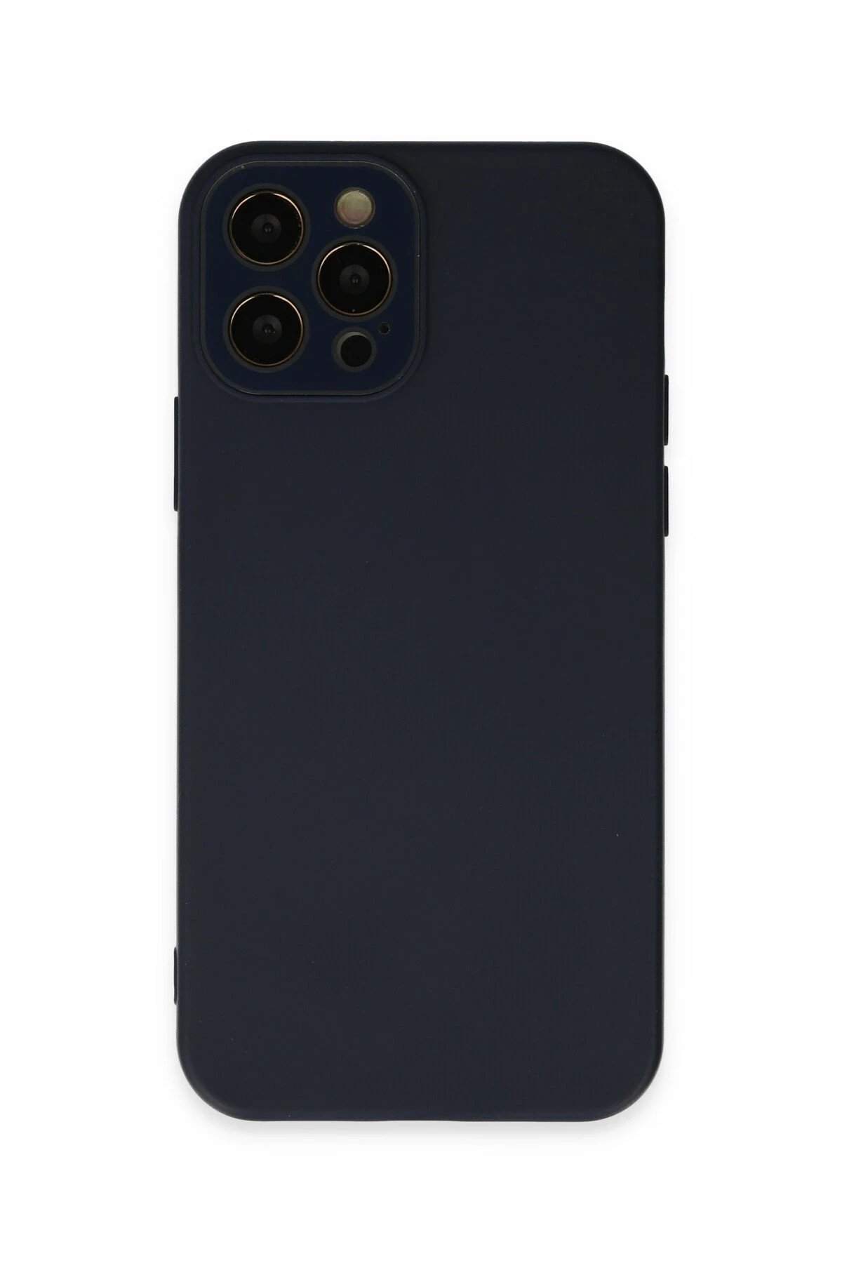 iPhone 12 Pro Kılıf Lansman Glass Kapak - Lacivert-(5796)