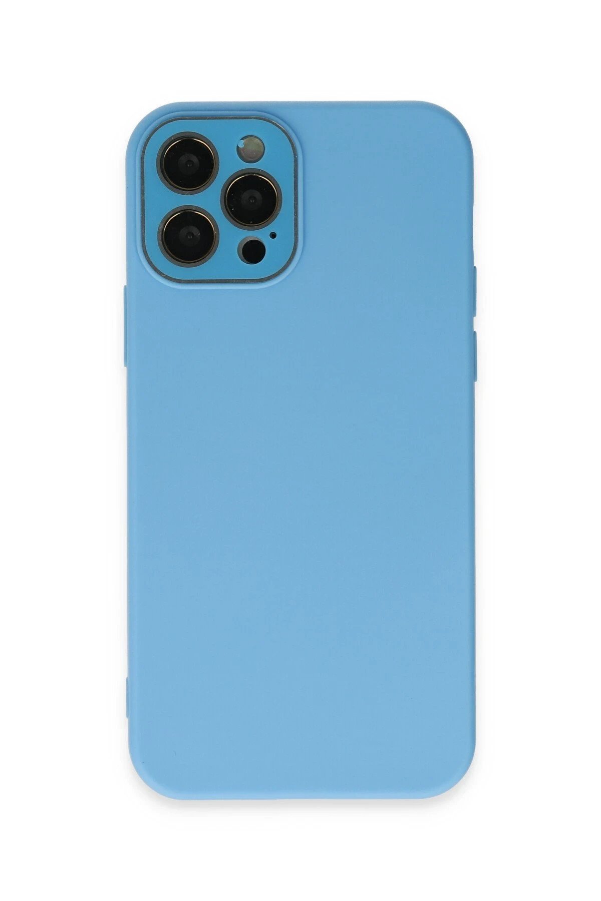 iPhone 12 Pro Kılıf Lansman Glass Kapak - Mavi-(5796)