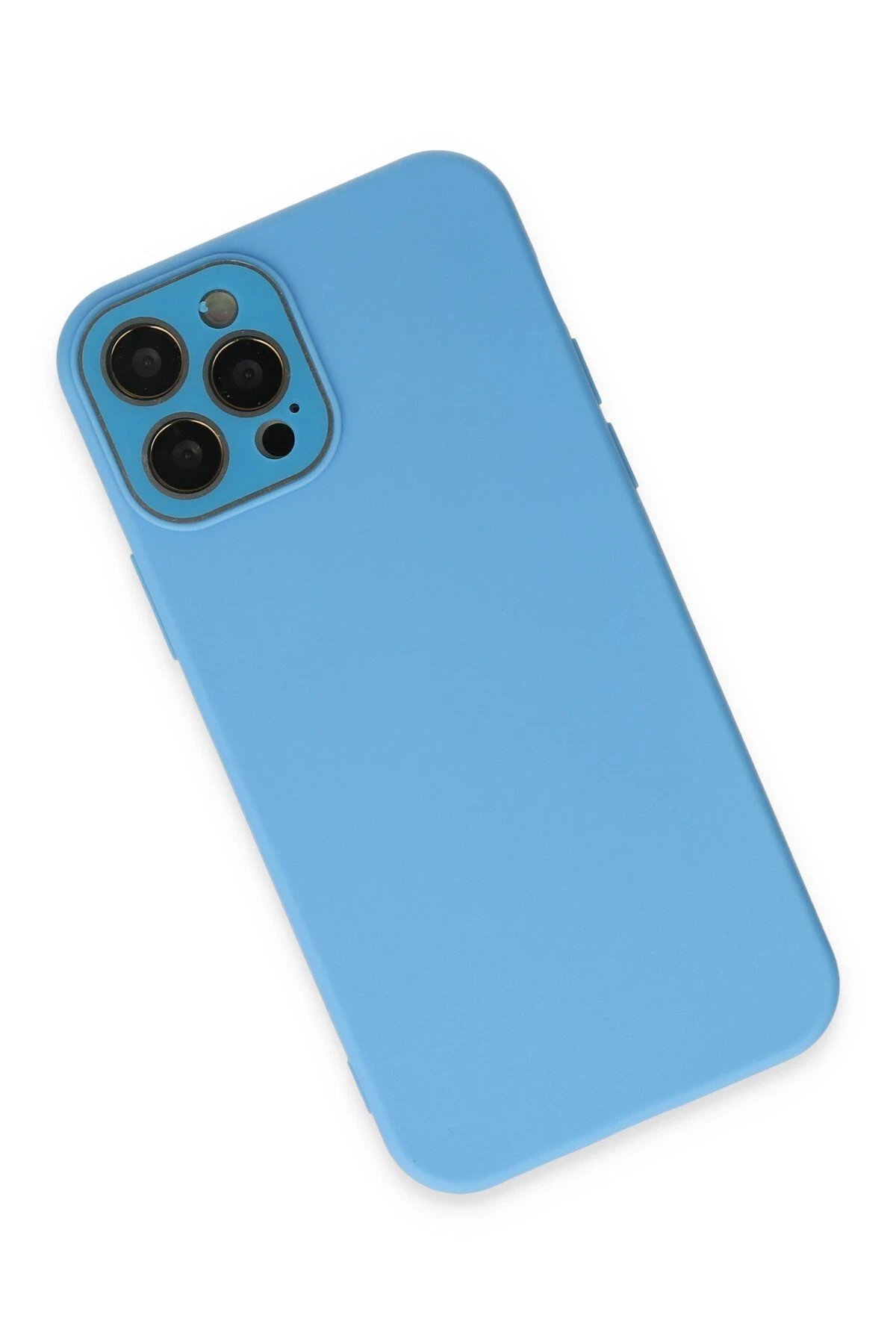 iPhone 12 Pro Kılıf Lansman Glass Kapak - Mavi-(5796) - Görsel 2