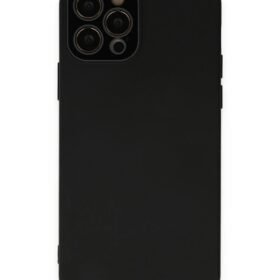 iPhone 12 Pro Max Kılıf Lansman Glass Kapak - Siyah-(5796)