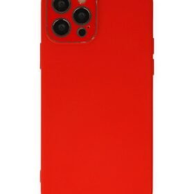 iPhone 12 Pro Max Kılıf Lansman Glass Kapak - Kırmızı-(5796)