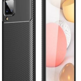 Samsung Galaxy A22 Kılıf Auto Focus Karbon Kapak - Siyah-(5796)
