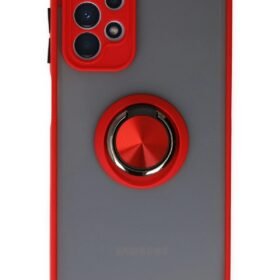 Samsung Galaxy A23 4G Kılıf Montreal Yüzüklü Silikon Kapak - Kırmızı-(5796)