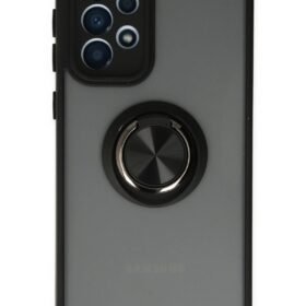 Samsung Galaxy A33 5G Kılıf Montreal Yüzüklü Silikon Kapak - Siyah-(5796)