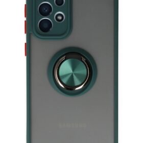 Samsung Galaxy A33 5G Kılıf Montreal Yüzüklü Silikon Kapak - Yeşil-(5796)