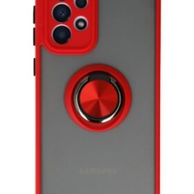 Samsung Galaxy A33 5G Kılıf Montreal Yüzüklü Silikon Kapak - Kırmızı-(5796)