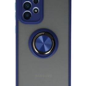 Samsung Galaxy A33 5G Kılıf Montreal Yüzüklü Silikon Kapak - Lacivert-(5796)