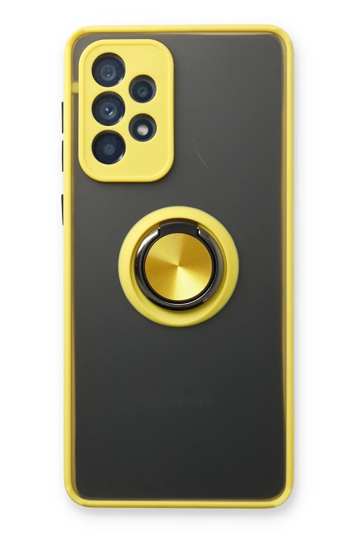 Samsung Galaxy A53 5G Kılıf Montreal Yüzüklü Silikon Kapak - Sarı-(5796)