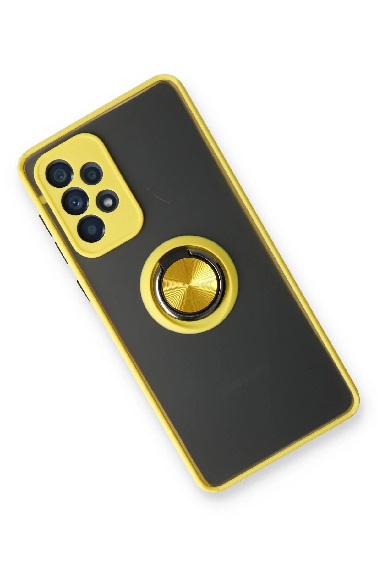 Samsung Galaxy A53 5G Kılıf Montreal Yüzüklü Silikon Kapak - Sarı-(5796) - Görsel 2