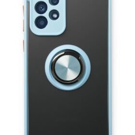 Samsung Galaxy A53 5G Kılıf Montreal Yüzüklü Silikon Kapak - Buz Mavi-(5796)