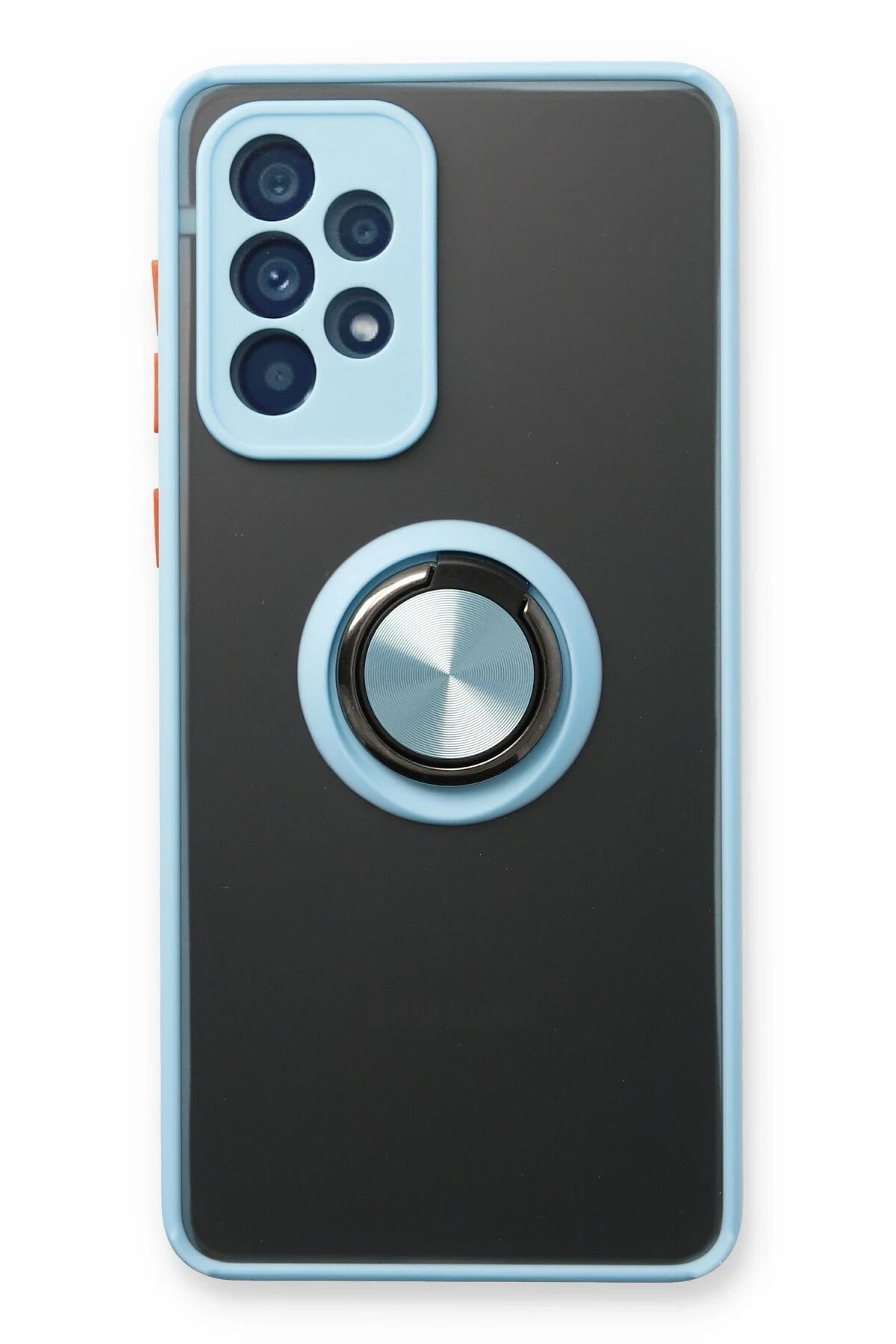 Samsung Galaxy A53 5G Kılıf Montreal Yüzüklü Silikon Kapak - Buz Mavi-(5796)