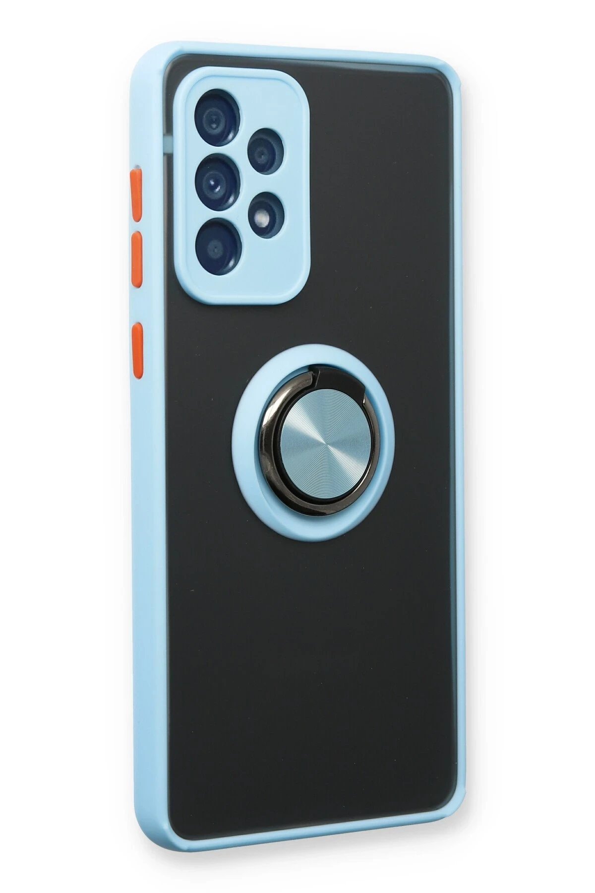 Samsung Galaxy A53 5G Kılıf Montreal Yüzüklü Silikon Kapak - Buz Mavi-(5796) - Görsel 2