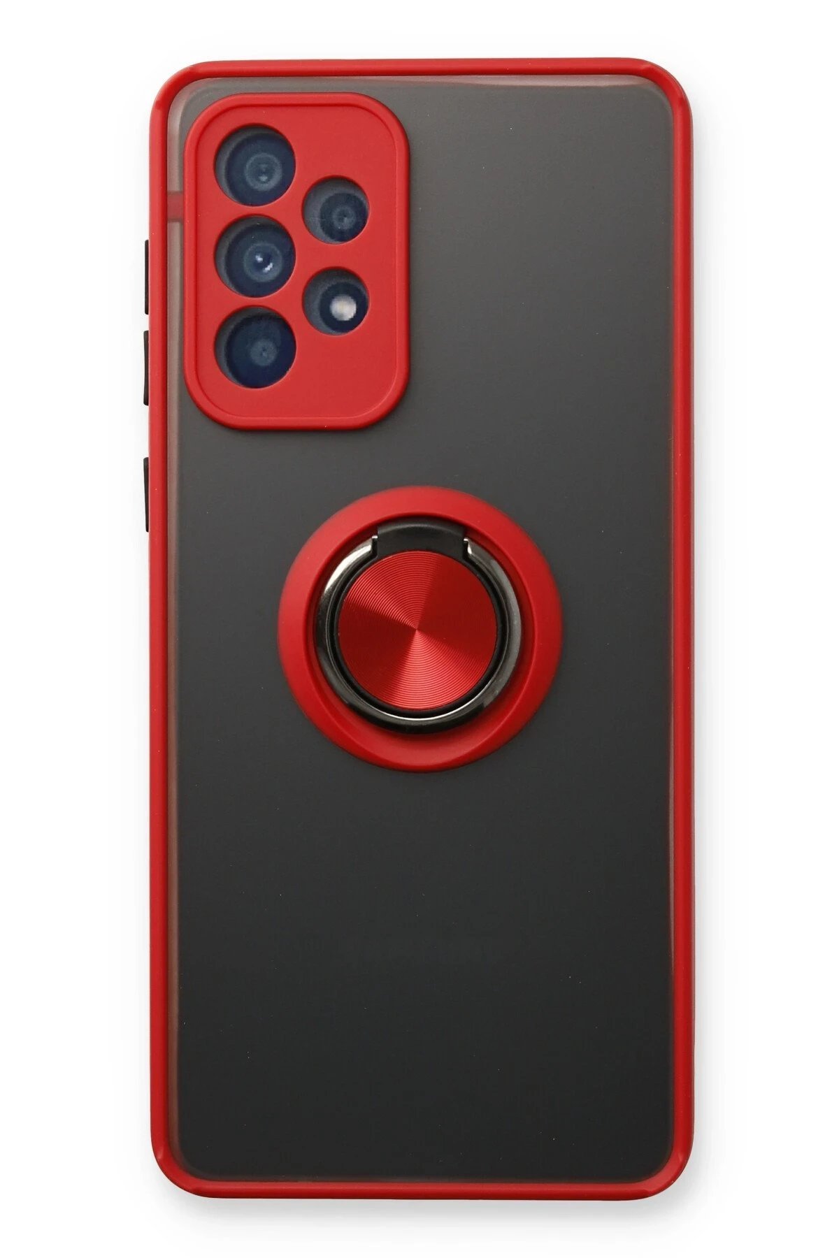 Samsung Galaxy A53 5G Kılıf Montreal Yüzüklü Silikon Kapak - Kırmızı-(5796)