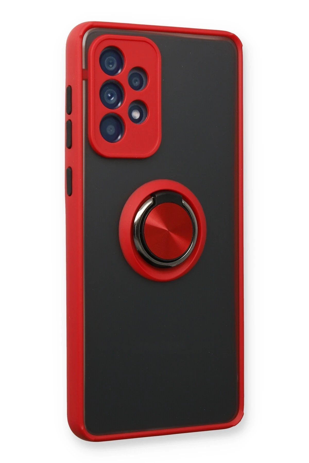 Samsung Galaxy A53 5G Kılıf Montreal Yüzüklü Silikon Kapak - Kırmızı-(5796) - Görsel 2