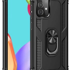 Samsung Galaxy A13 4G Kılıf Sofya Yüzüklü Silikon Kapak - Siyah-(5796)