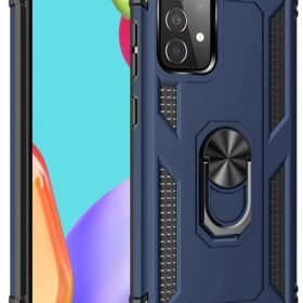 Samsung Galaxy A33 5G Kılıf Sofya Yüzüklü Silikon Kapak - Lacivert-(5796)