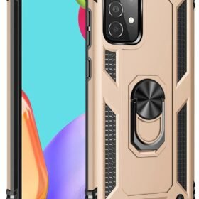 Samsung Galaxy A33 5G Kılıf Sofya Yüzüklü Silikon Kapak - Gold-(5796)