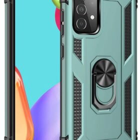 Samsung Galaxy A53 5G Kılıf Sofya Yüzüklü Silikon Kapak - Yeşil-(5796)