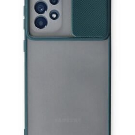 Samsung Galaxy A33 5G Kılıf Palm Buzlu Kamera Sürgülü Silikon - Yeşil-(5796)