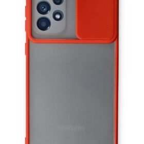Samsung Galaxy A33 5G Kılıf Palm Buzlu Kamera Sürgülü Silikon - Kırmızı-(5796)