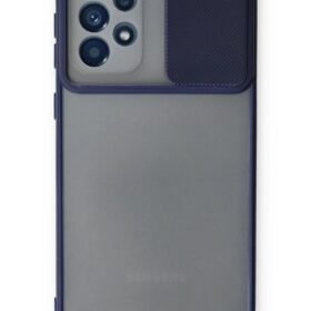 Samsung Galaxy A33 5G Kılıf Palm Buzlu Kamera Sürgülü Silikon - Lacivert-(5796)