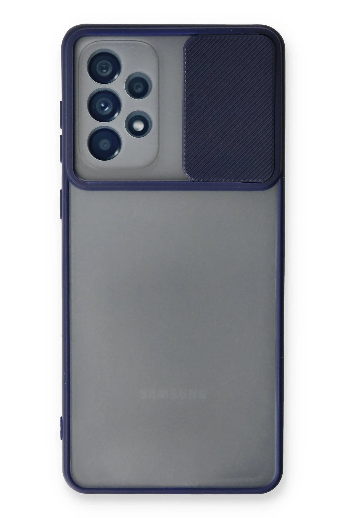 Samsung Galaxy A33 5G Kılıf Palm Buzlu Kamera Sürgülü Silikon - Lacivert-(5796)