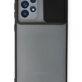 Samsung Galaxy A53 5G Kılıf Palm Buzlu Kamera Sürgülü Silikon - Siyah-(5796)