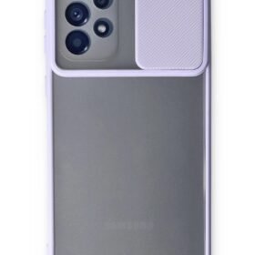 Samsung Galaxy A53 5G Kılıf Palm Buzlu Kamera Sürgülü Silikon - Lila-(5796)
