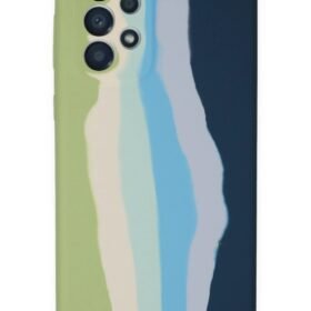 Samsung Galaxy A53 5G Kılıf Ebruli Lansman Silikon - Yeşil-Koyu Yeşil-(5796)