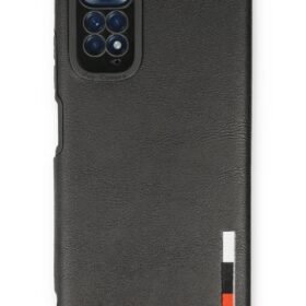 Xiaomi Redmi Note 11 Kılıf Loop Deri Silikon - Siyah-(5796)